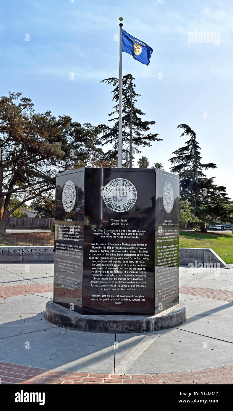 Monument à six côtés Veterans Memorial Park, Union City, Californie Banque D'Images