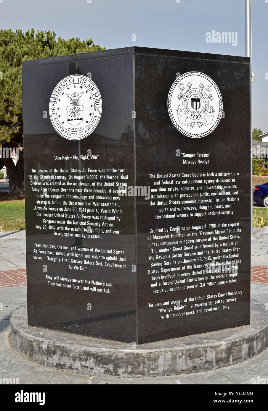 Monument à six côtés Veterans Memorial Park, Union City, Californie Banque D'Images