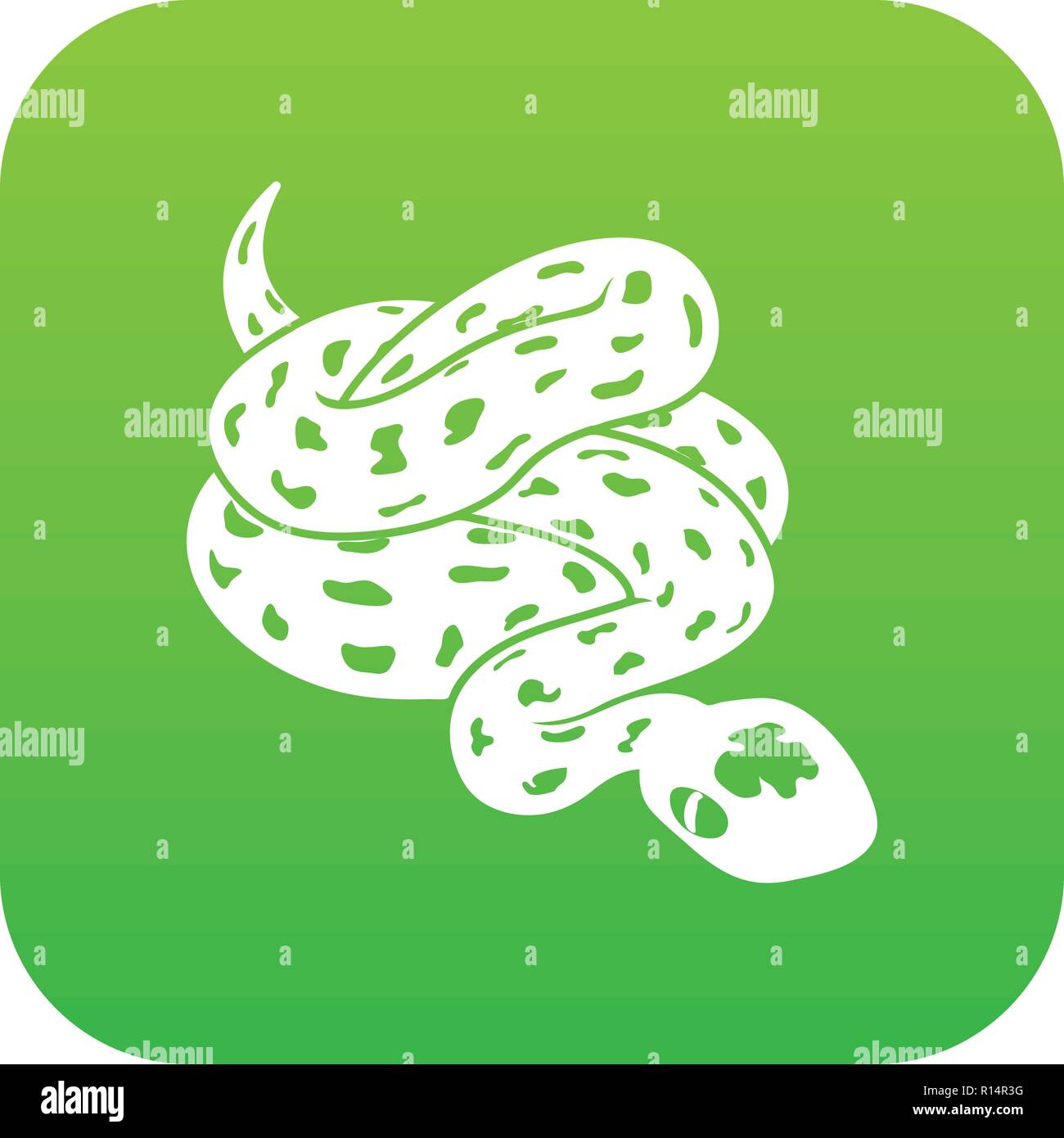 Icône vecteur vert serpent Anaconda Illustration de Vecteur