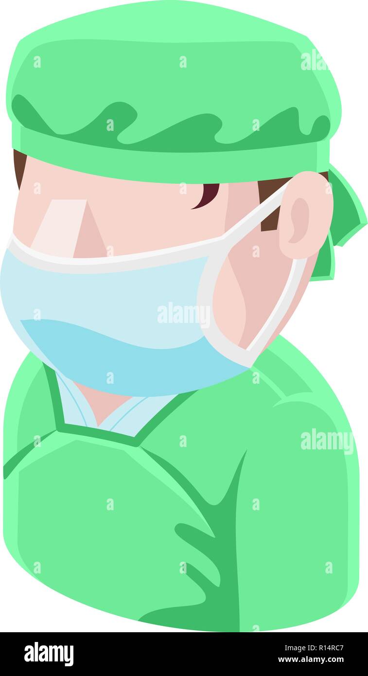 Médecin Chirurgien Avatar Homme Icône Gens Illustration de Vecteur