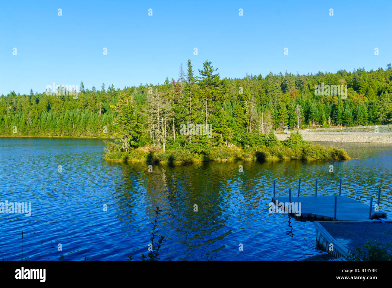 Vue sur le lac Bennett, dans le parc national Fundy, Nouveau-Brunswick, Canada Banque D'Images