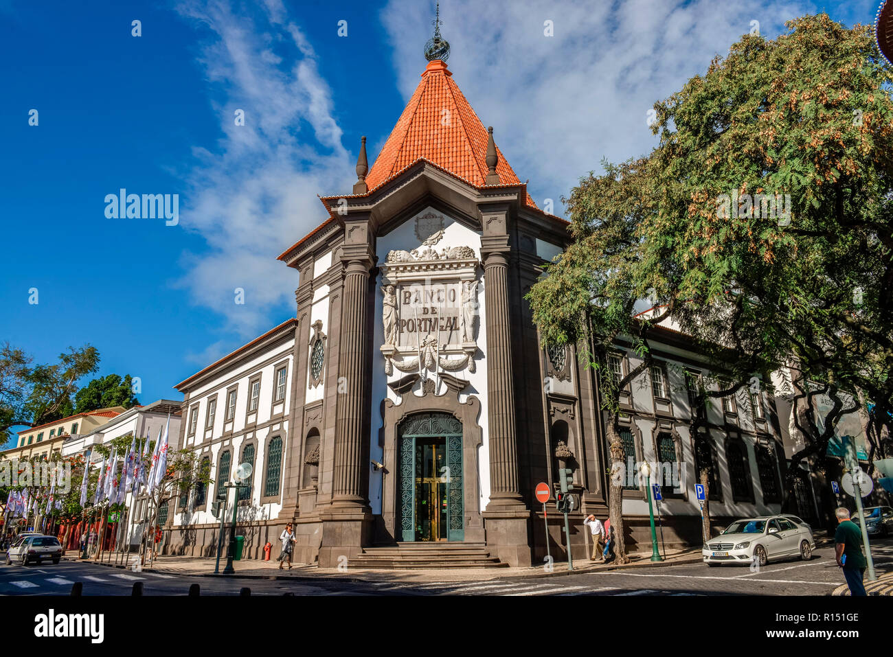 Banco de Portugal, Av. Arriaga, Altstadt, Funchal, Madeira, Portugal Banque D'Images