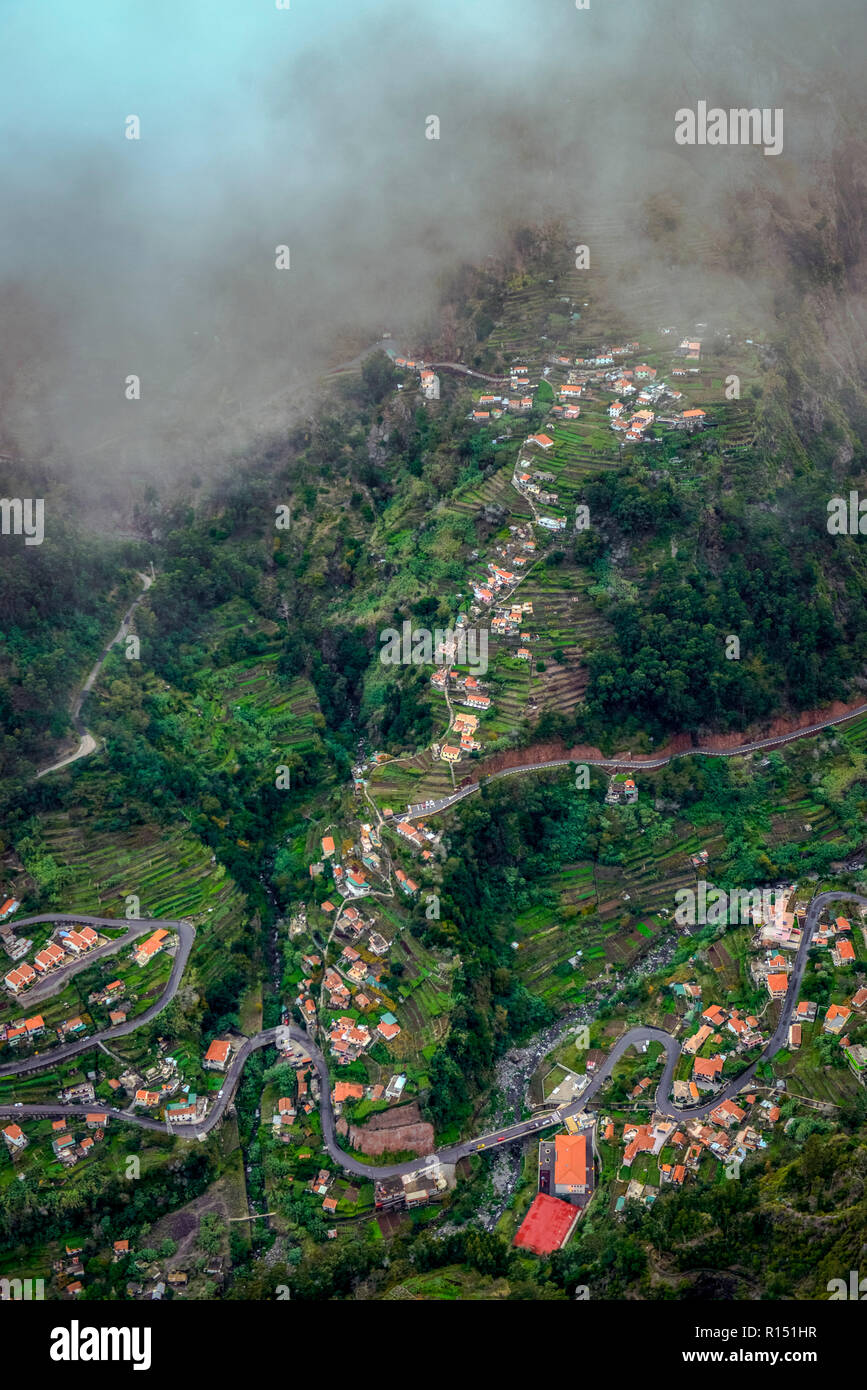 Bergdorf Curral das Freiras, Zentralgebirge, Madeira, Portugal Banque D'Images