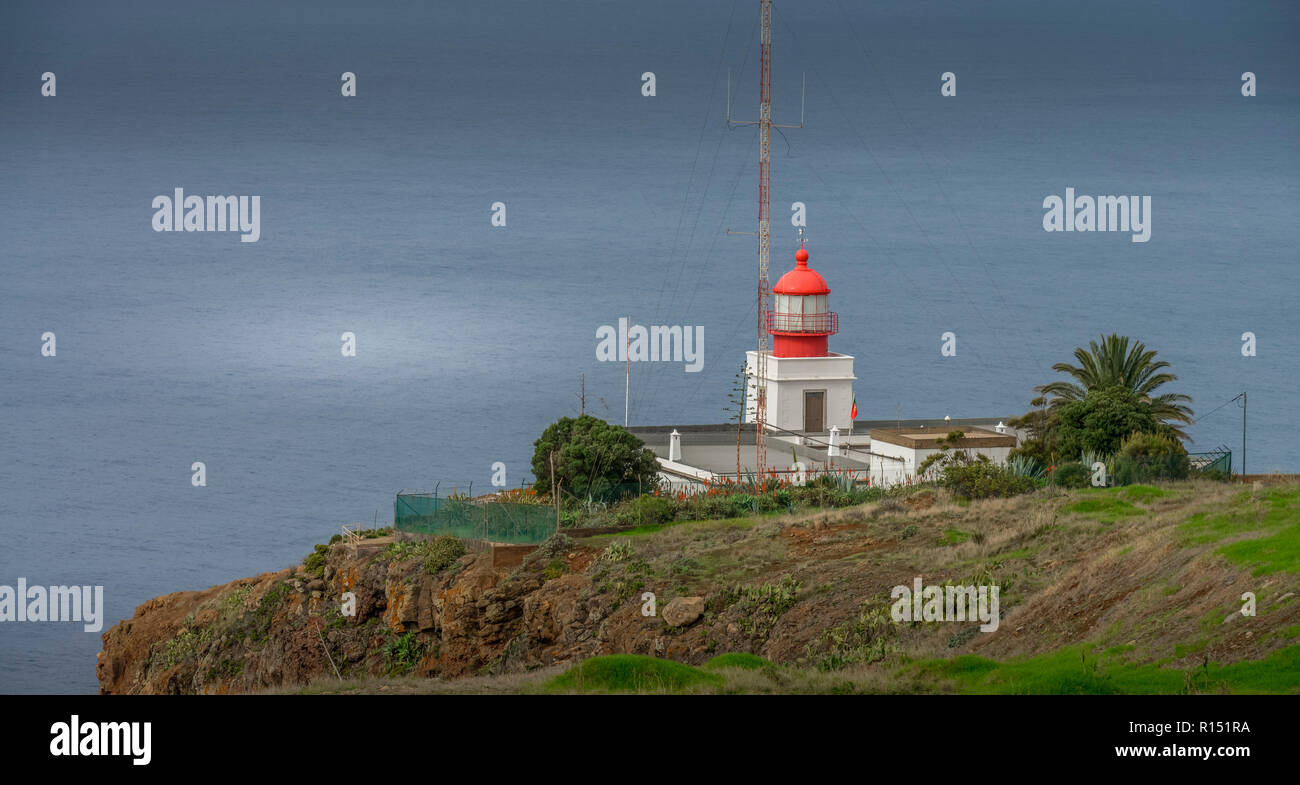 Leuchtturm, Ponta do Pargo, Madeira, Portugal Banque D'Images