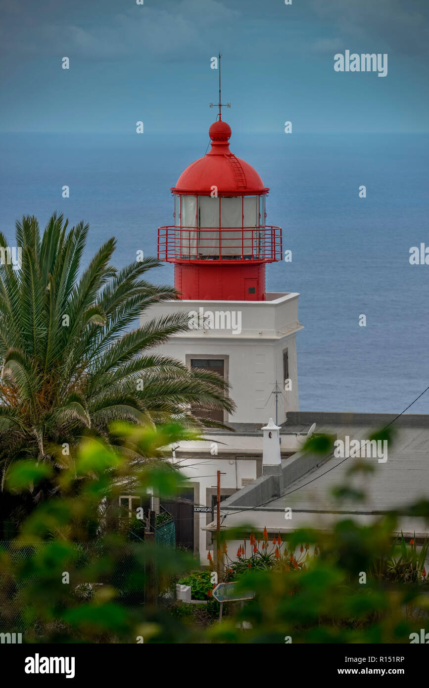Leuchtturm, Ponta do Pargo, Madeira, Portugal Banque D'Images
