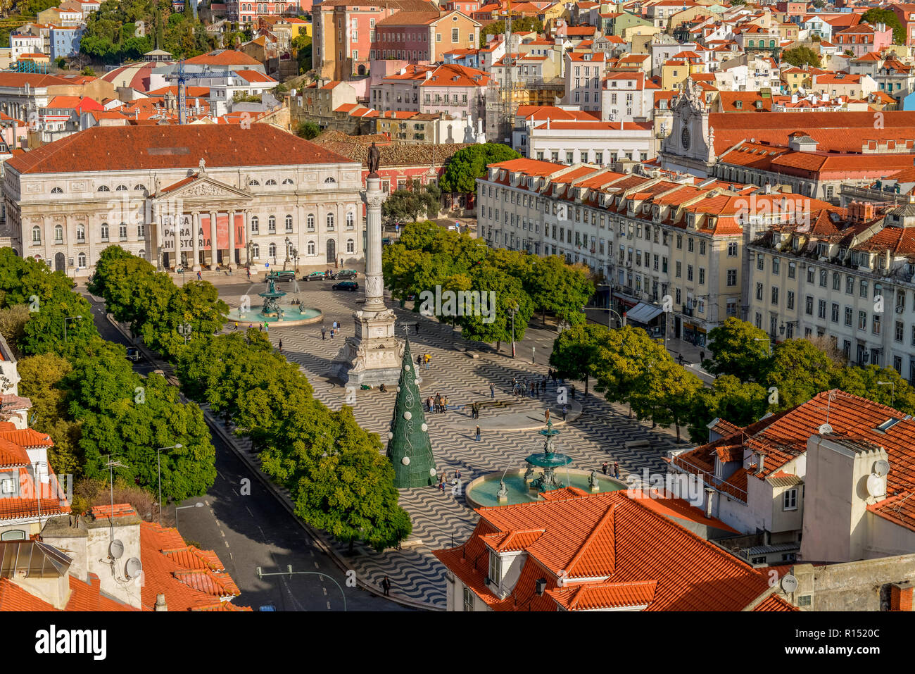 Rossio-Platz, Altstadt, Lisboa, Portugal Banque D'Images