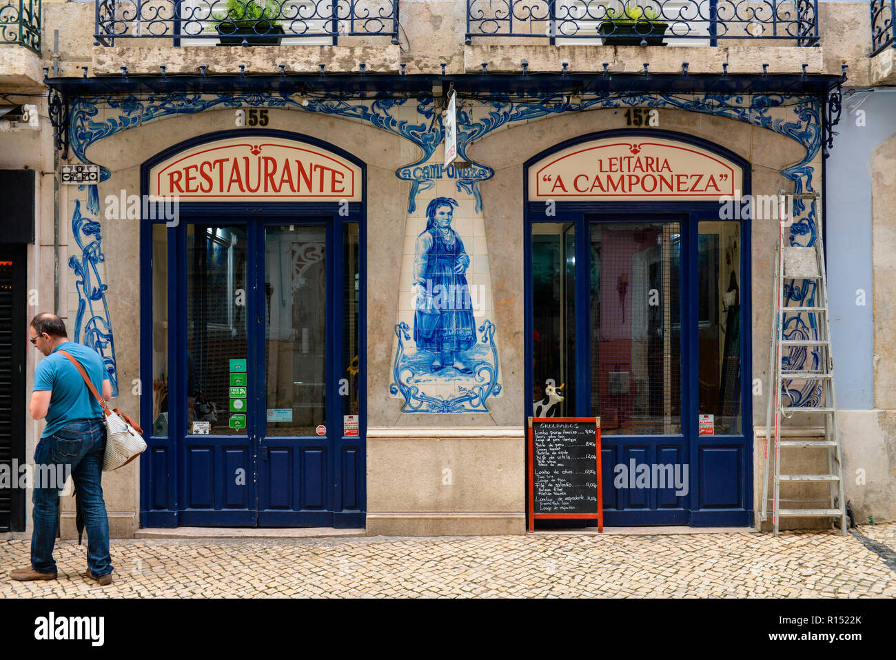 Restaurant, Restaurante UNE Leitaria Camponeza, Rua do, Lisboa, Portugal Banque D'Images