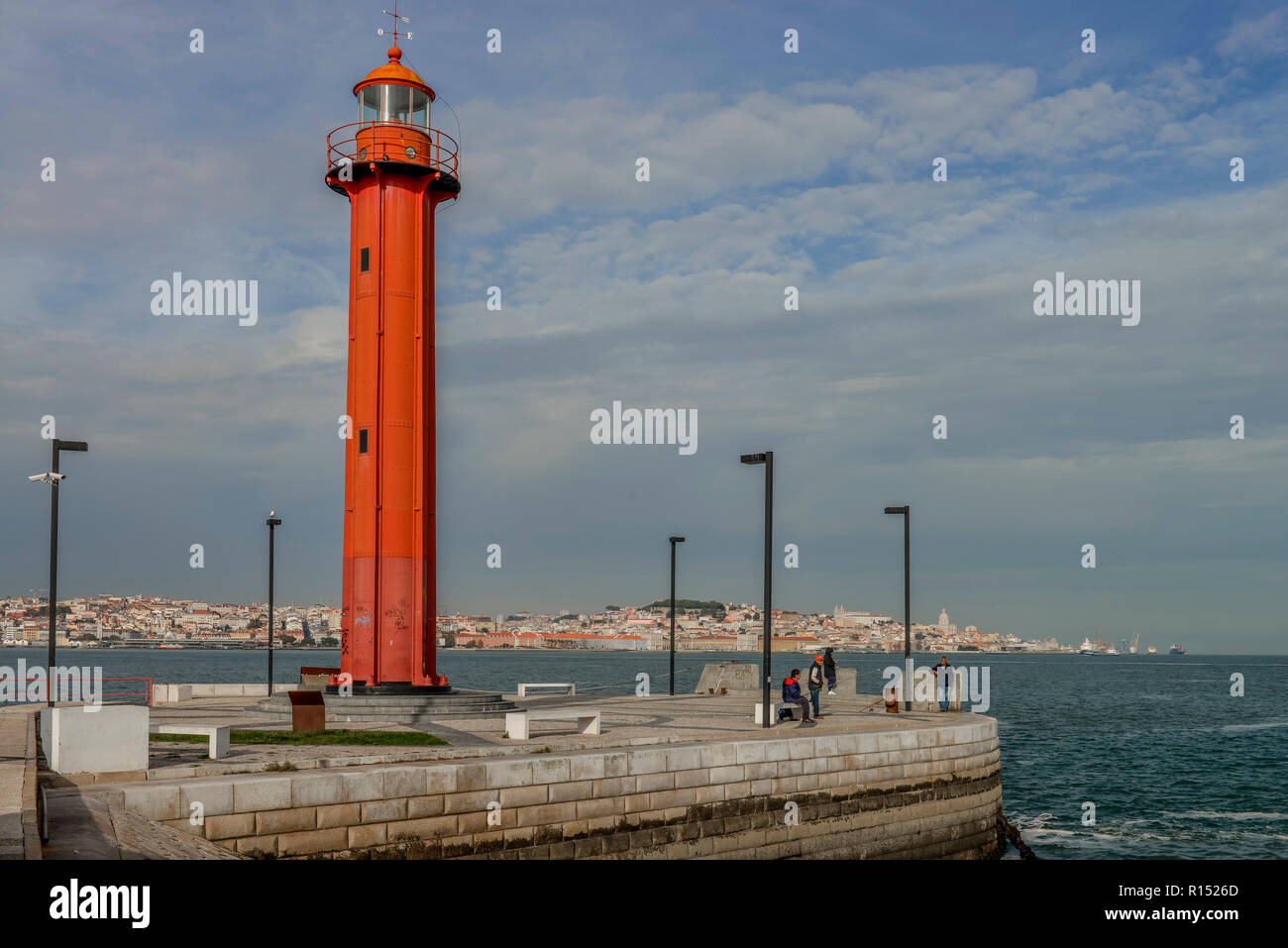 Leuchtturm, Cacilhas, Lisboa, Portugal Banque D'Images