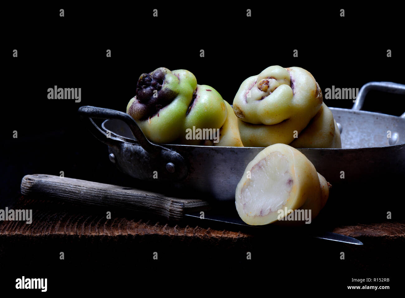 Mashua, Tropaeolum tuberosum Banque D'Images