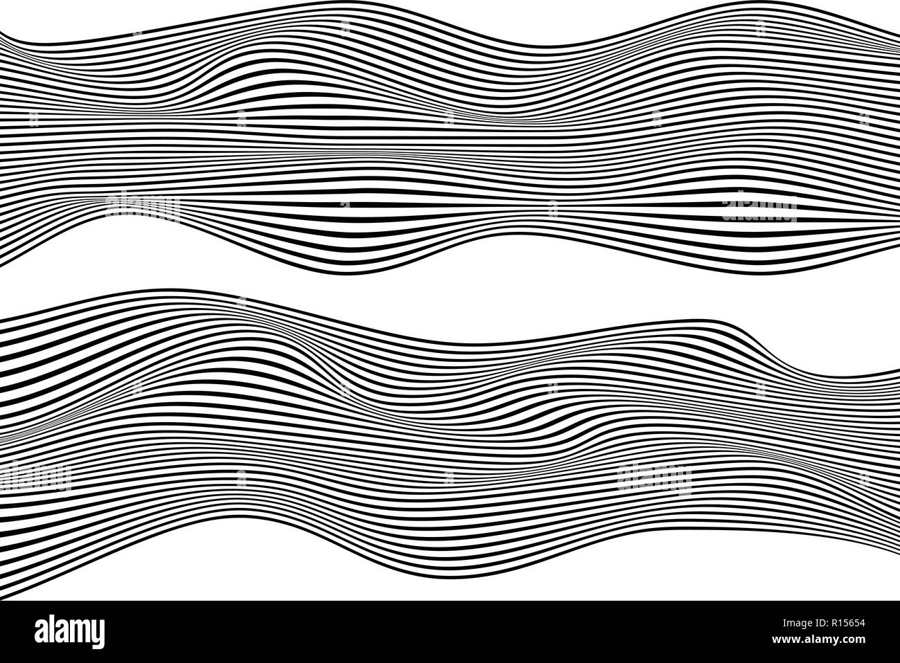 Abstract wave noir fond optique dynamique. Vector illustration Illustration de Vecteur