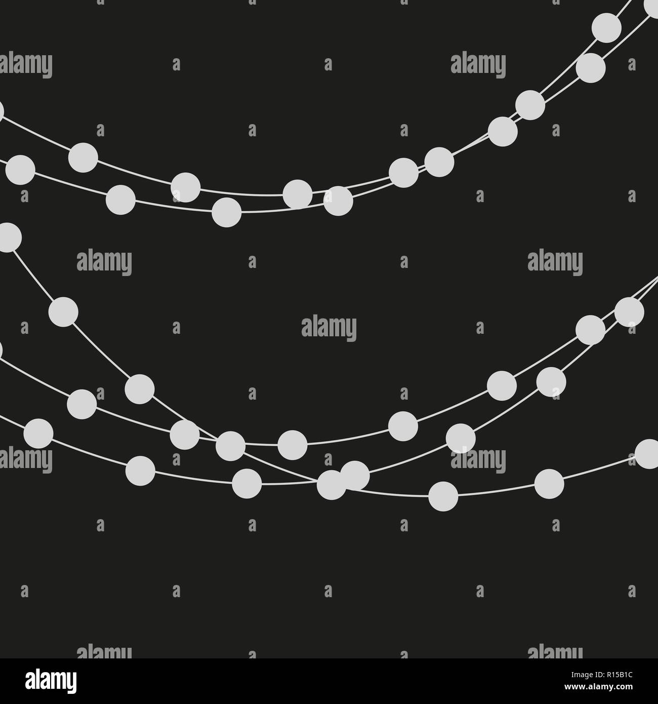 Les lumières de Noël des chaînes. Guirlande de Noël télévision vecteur. Guirlandes de définir Illustration de Vecteur