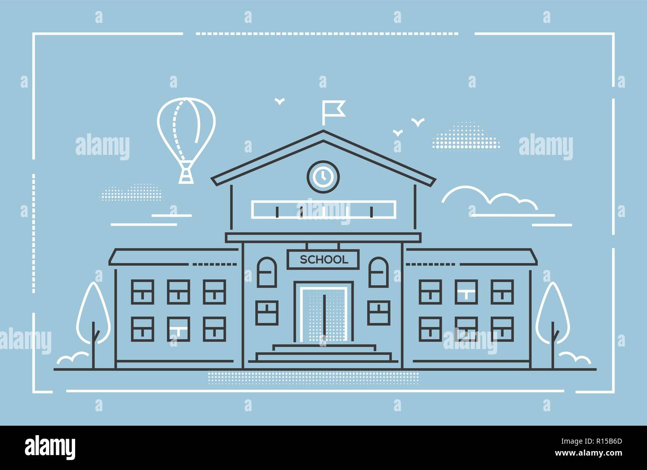 Bâtiment de l'école - ligne moderne style design vector illustration Illustration de Vecteur