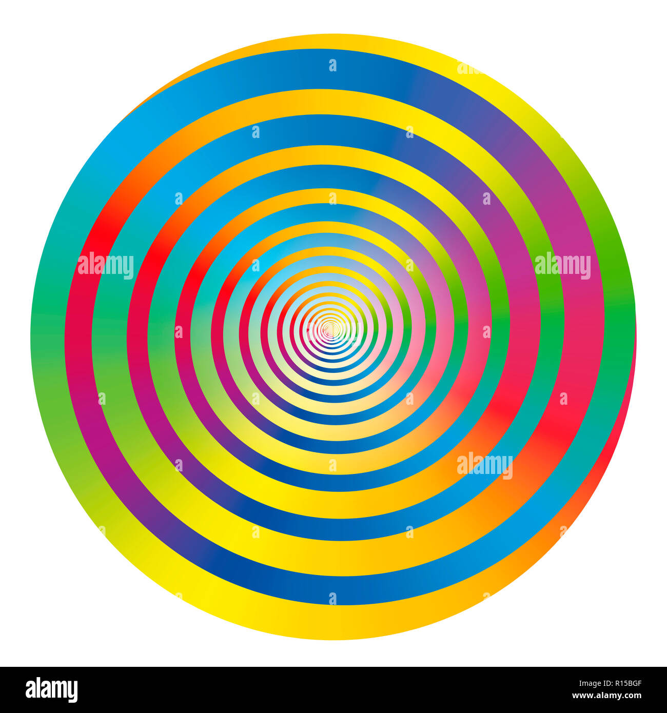 Gradient de couleur arc-en-ciel et le cercle en spirale - illustration sur fond blanc. Banque D'Images