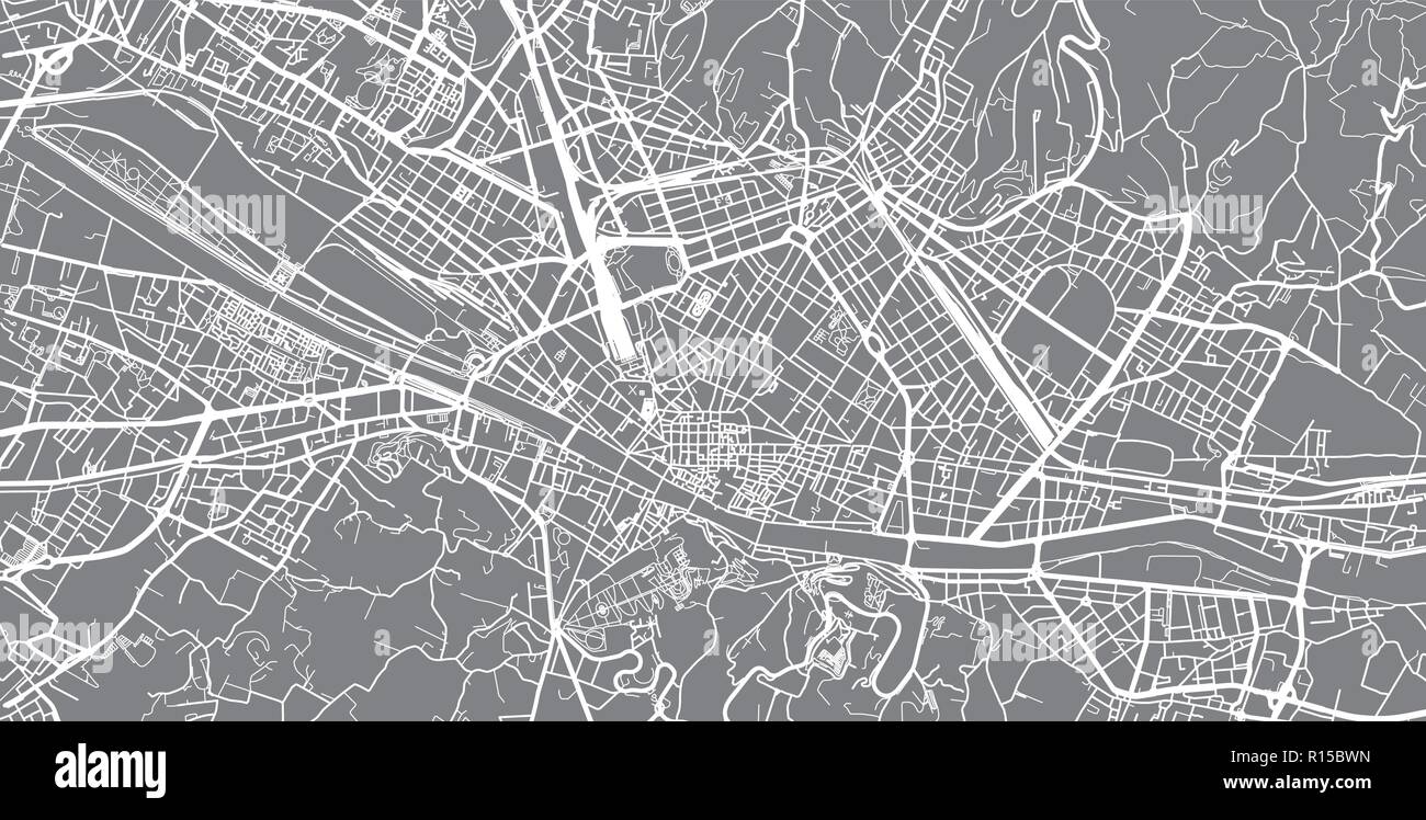 Vecteur urbain plan de la ville de Florence, Italie Illustration de Vecteur