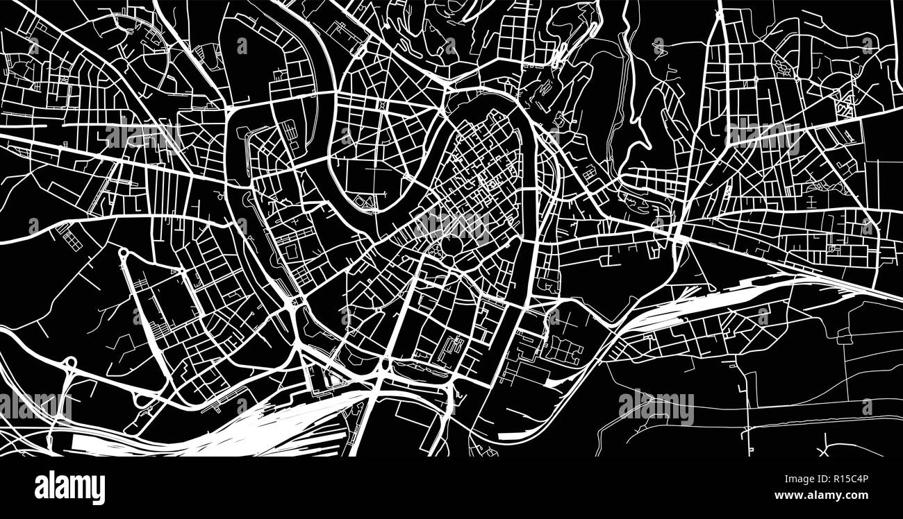 Vecteur urbain plan de la ville de Vérone, Italie Illustration de Vecteur