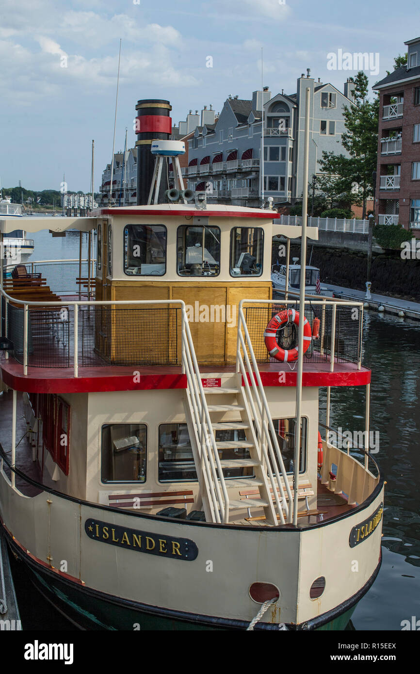 Bateau de tourisme pour les croisières dans et autour de Portland, Maine. Banque D'Images