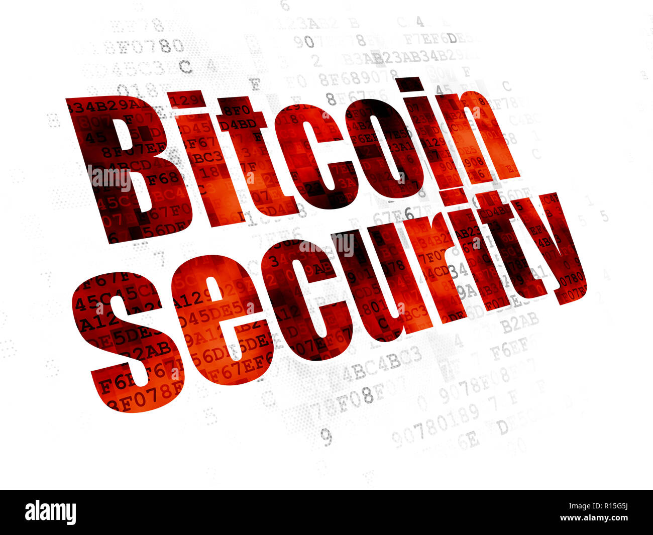 Concept Cryptocurrency : Sécurité Bitcoin sur fond numérique Banque D'Images