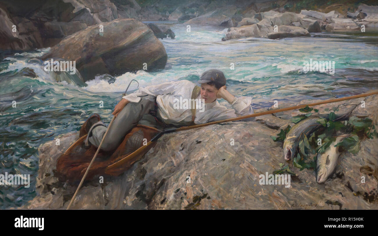 Pendant ses vacances, la Norvège, John Singer Sargent, 1901-1902, levier Dame Art Gallery, Port Sunlight, Liverpool, Angleterre, Royaume-Uni, Europe Banque D'Images