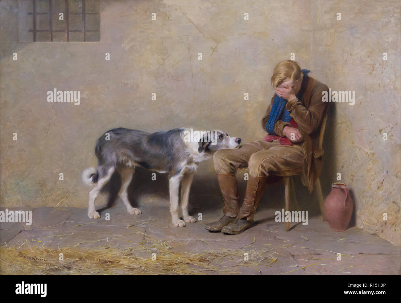 La fidélité, les prisonniers, Briton Riviere, 1869, levier Dame Art Gallery, Port Sunlight, Liverpool, Angleterre, Royaume-Uni, Europe Banque D'Images
