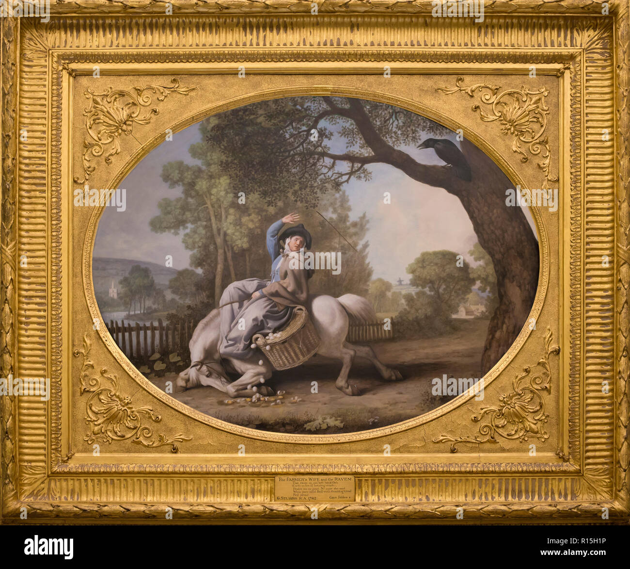 La femme du fermier et le corbeau, George Stubbs, 1782, levier Dame Art Gallery, Port Sunlight, Liverpool, Angleterre, Royaume-Uni, Europe Banque D'Images