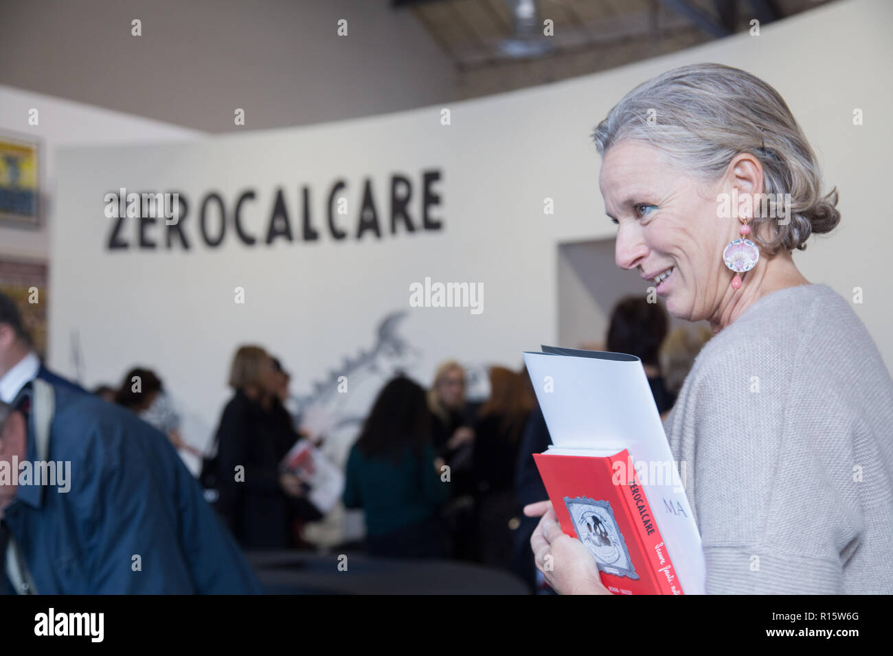 Roma, Italie. 09Th Nov, 2018. Giovanna Melandri, Président de la Fondation MAXXI Inauguration de l'exposition 'Zerocalcare Scavare Fossati · Nutrire Coccodrilli" au Maxxi de Rome Crédit : Matteo Nardone/Pacific Press/Alamy Live News Banque D'Images