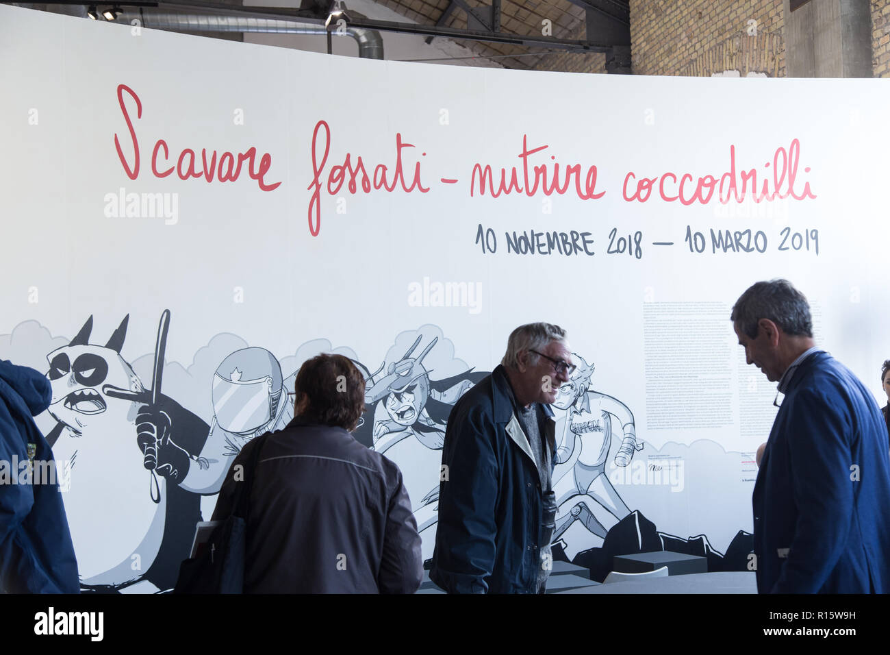 Roma, Italie. 09Th Nov, 2018. Inauguration de l'exposition 'Zerocalcare Scavare Fossati · Nutrire Coccodrilli" au Maxxi de Rome Crédit : Matteo Nardone/Pacific Press/Alamy Live News Banque D'Images