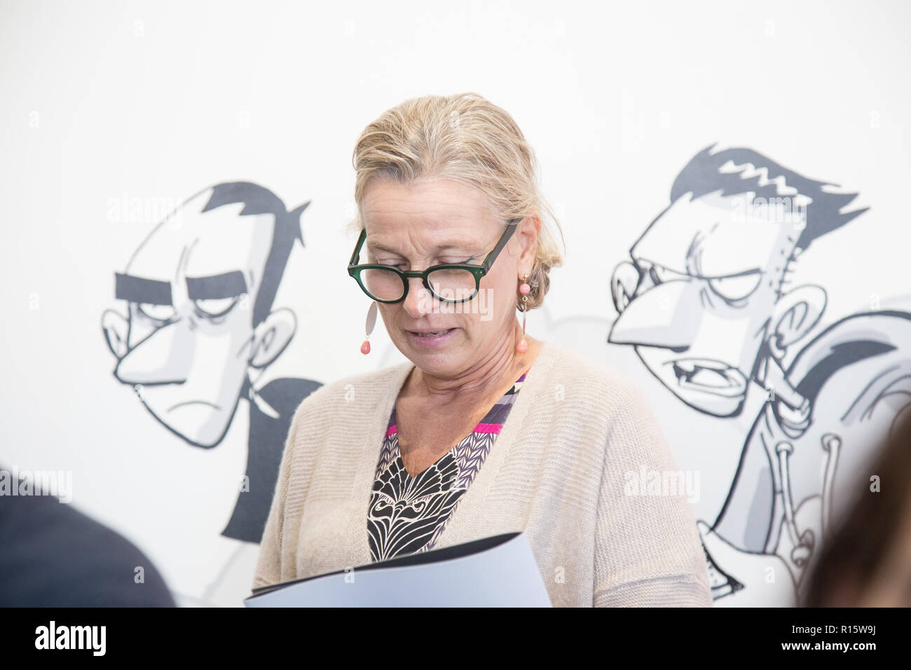 Roma, Italie. 09Th Nov, 2018. Giovanna Melandri, Président de la Fondation MAXXI Inauguration de l'exposition 'Zerocalcare Scavare Fossati · Nutrire Coccodrilli" au Maxxi de Rome Crédit : Matteo Nardone/Pacific Press/Alamy Live News Banque D'Images