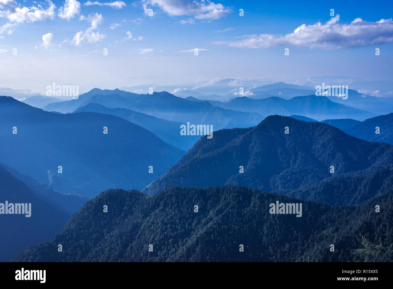 Vue de Khaliya Haut Trek, Munsyari - Uttrakhand Banque D'Images