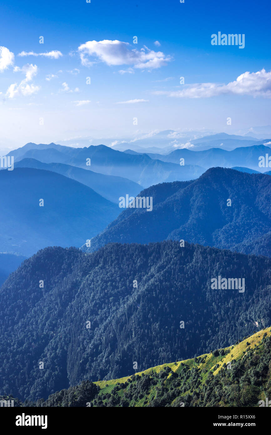 Vue de Khaliya Haut Trek, Munsyari - Uttrakhand Banque D'Images