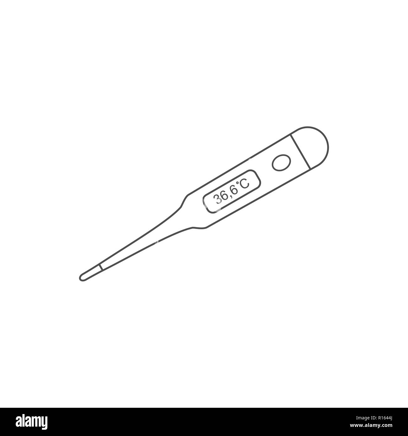 Thermomètre médical icône. Illustration vectorielle, modèle plat. Illustration de Vecteur