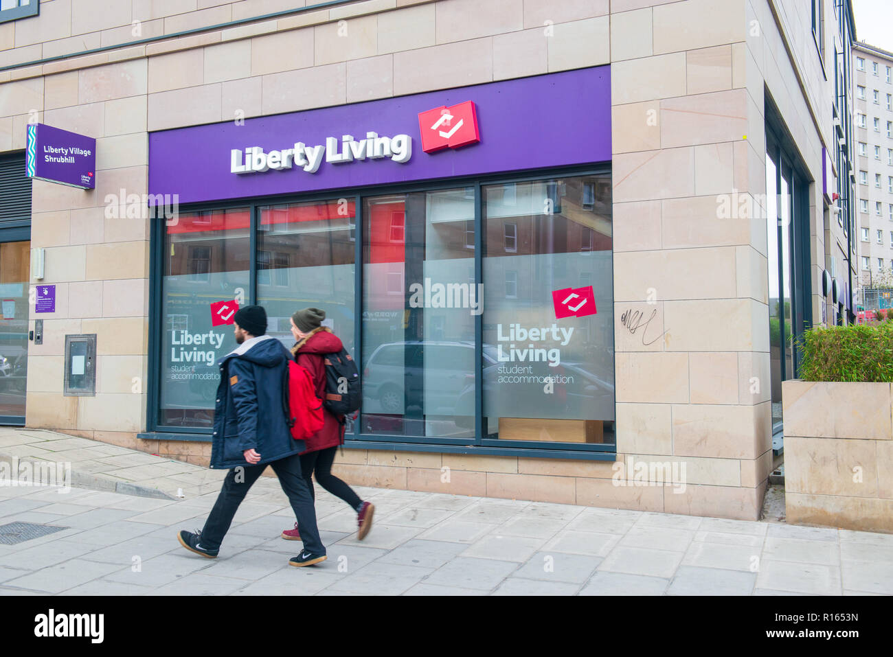 Chambres d'étudiants, la liberté vivant Leith Walk Banque D'Images