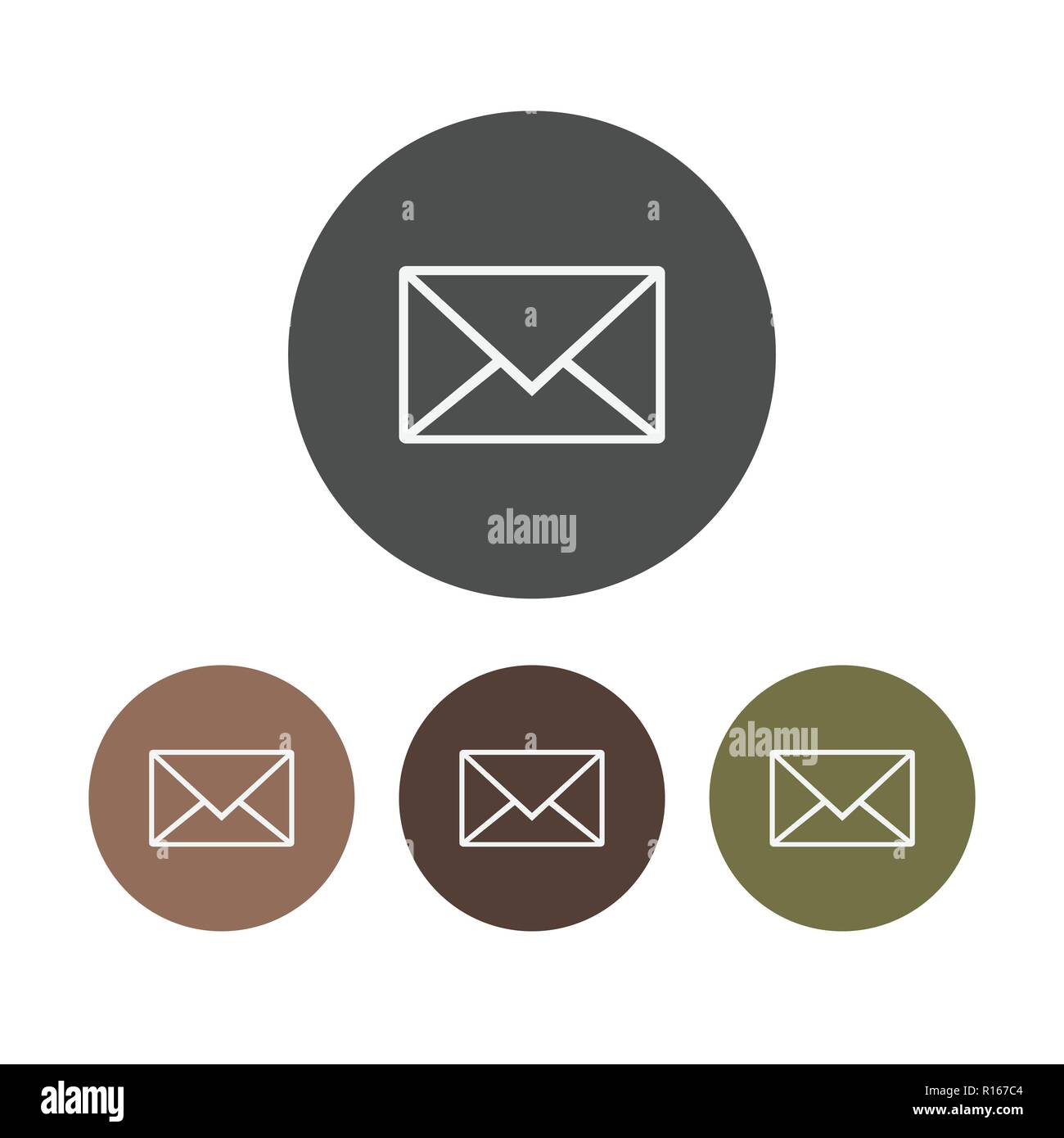 Icône de message, e-mail, lettre, signe, Vector illustration plate. Set. Illustration de Vecteur