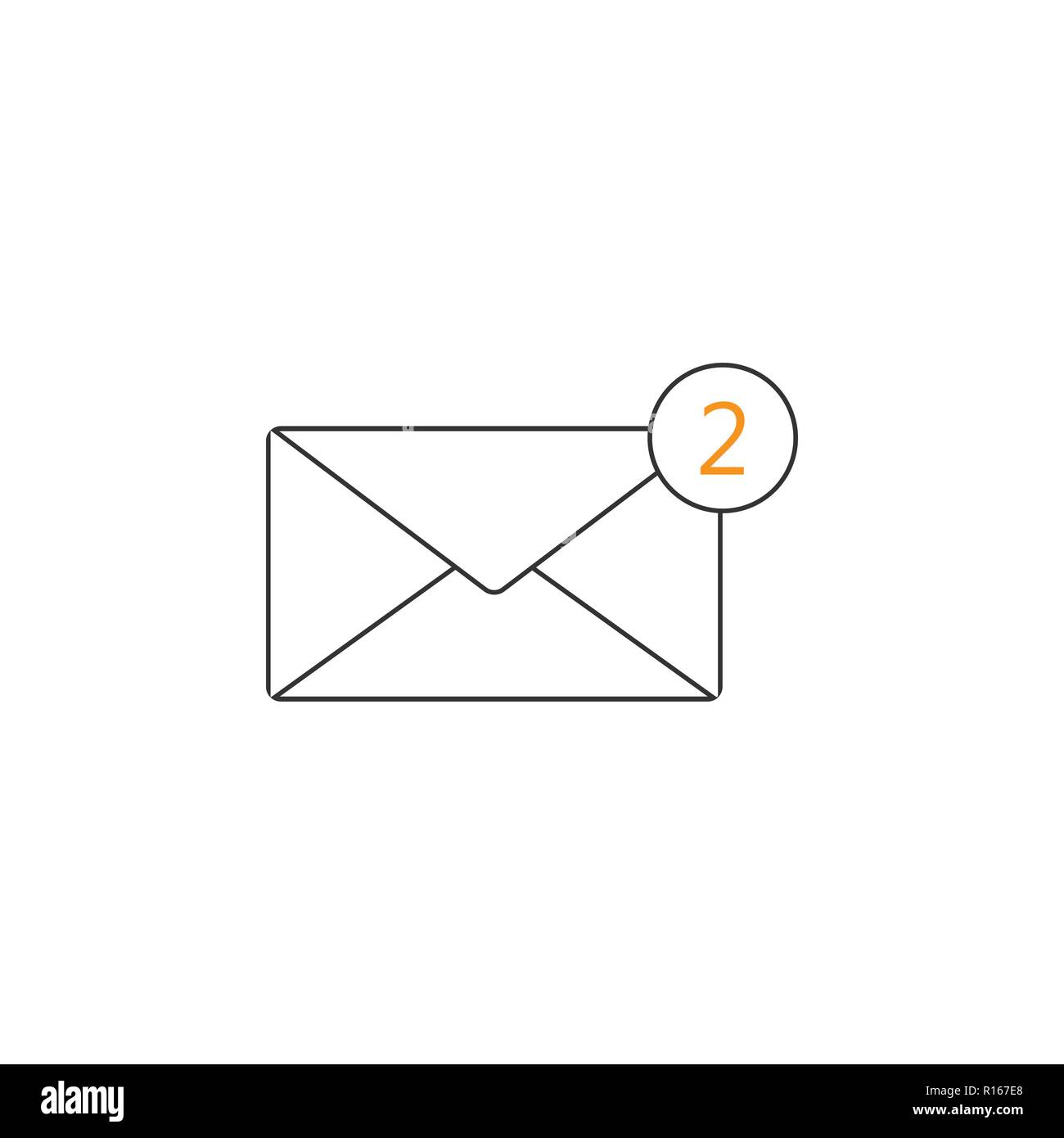 Nouvelle icône de message entrant, signe de message. La poste, par courrier électronique. Vector illustration. Illustration de Vecteur