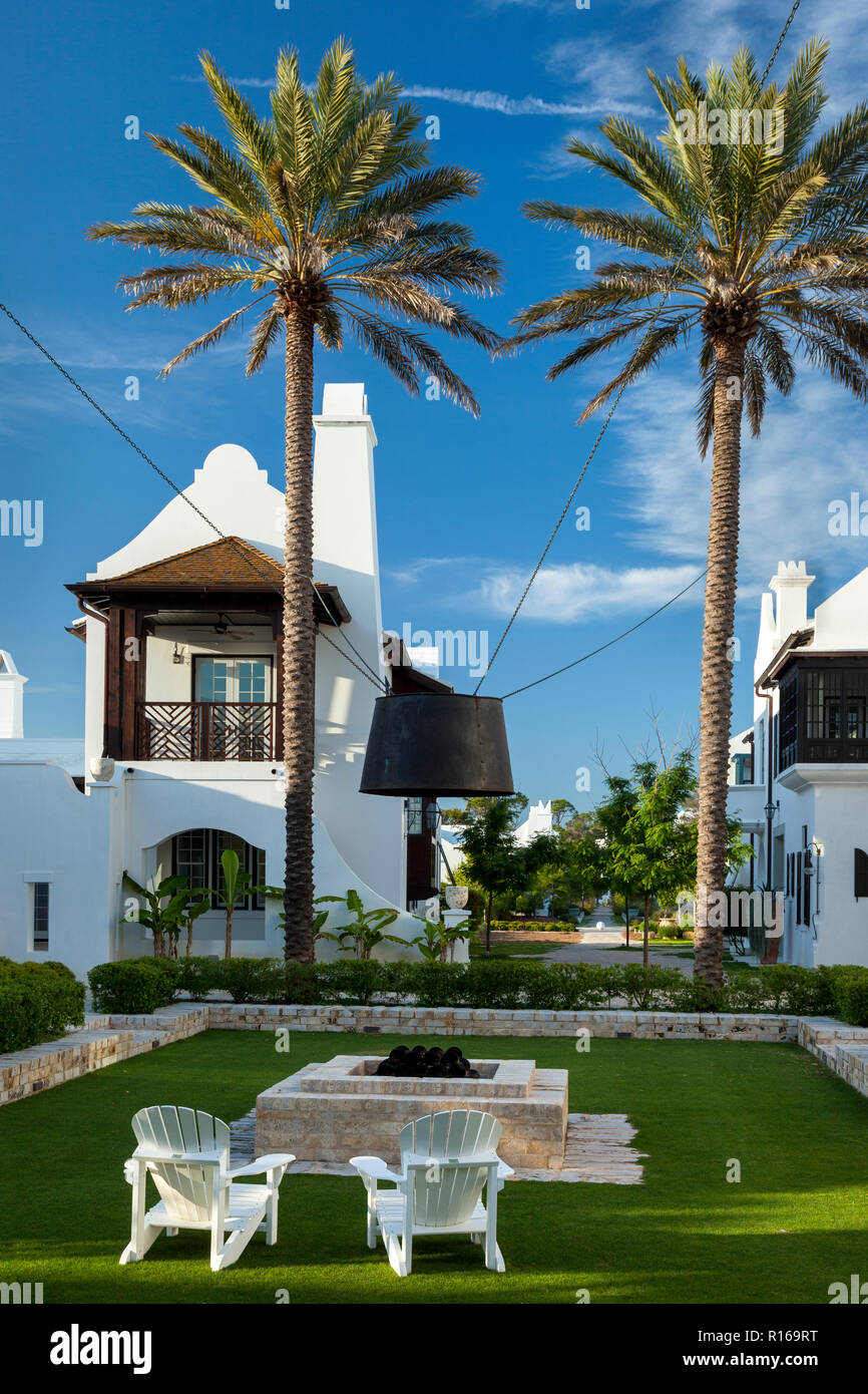 Maisons et condos de luxe à Alys Beach, Floride, USA Banque D'Images