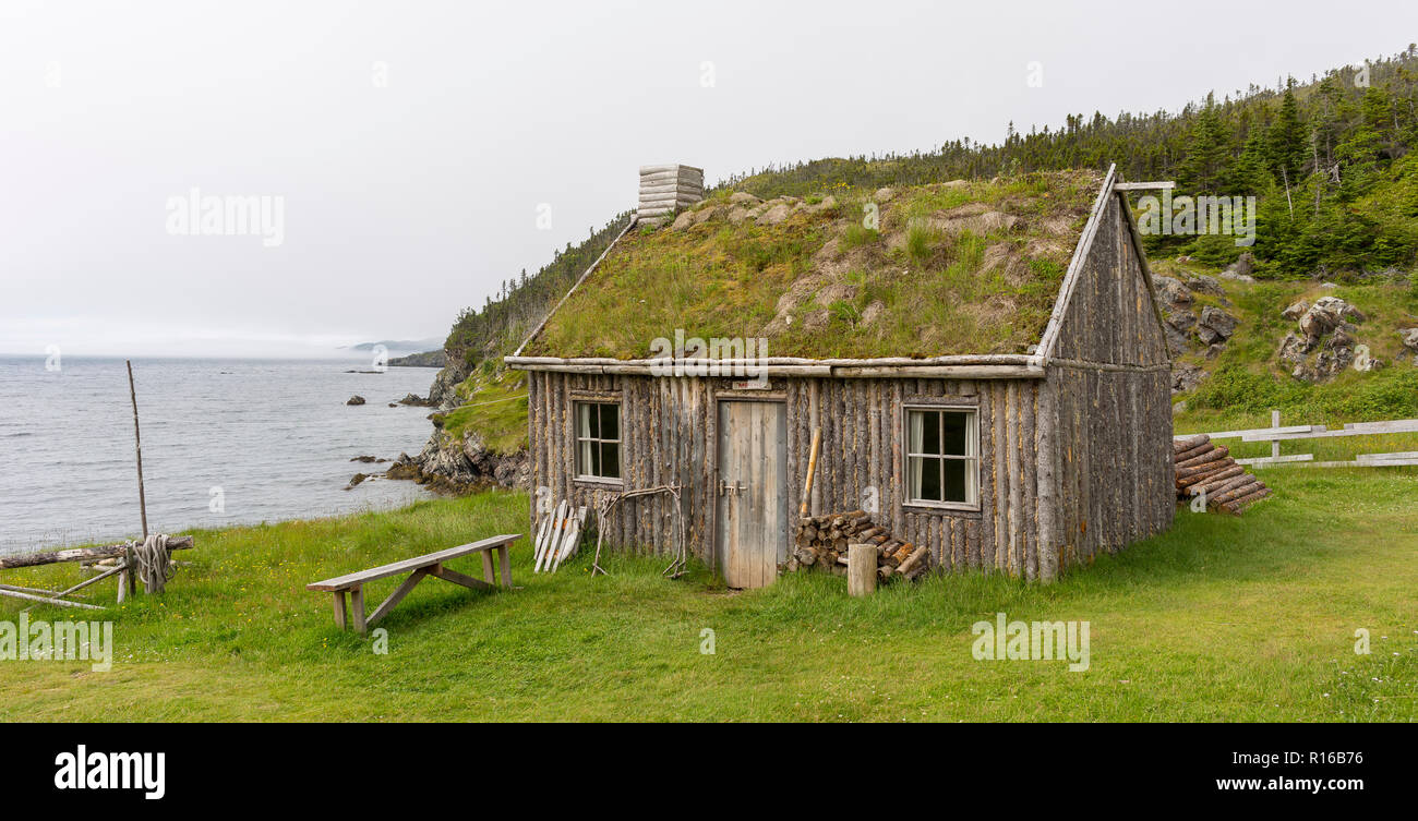 CAPE RANDOM, Terre-Neuve, Canada - film Random Passage, réplique d'un village de pêcheurs. Banque D'Images