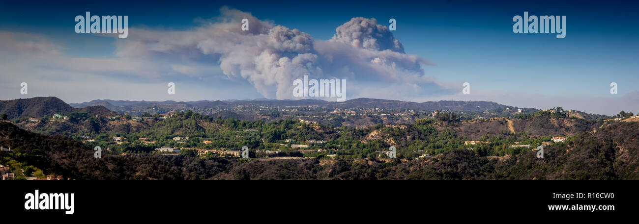 La fumée des incendies de Los Angeles Banque D'Images