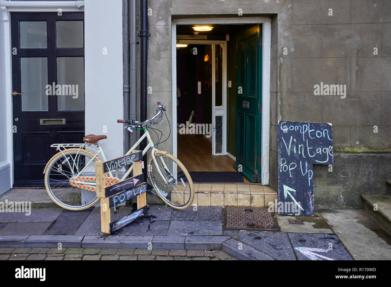Vintage pop up shop à Castletown, Ile de Man Banque D'Images