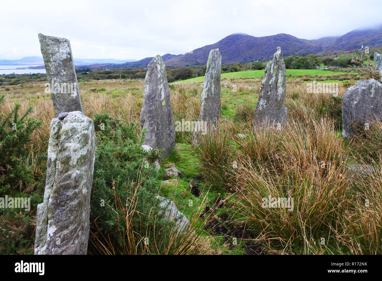 Le cercle de pierres anciennes à Ardgroom, comté de Cork, Irlande - John Gollop Banque D'Images