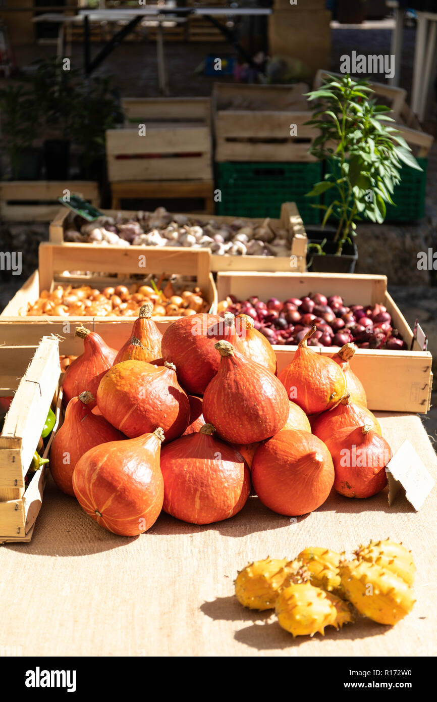 Jour de marché à Belvès, Nouvelle-Aquitaine, France Banque D'Images