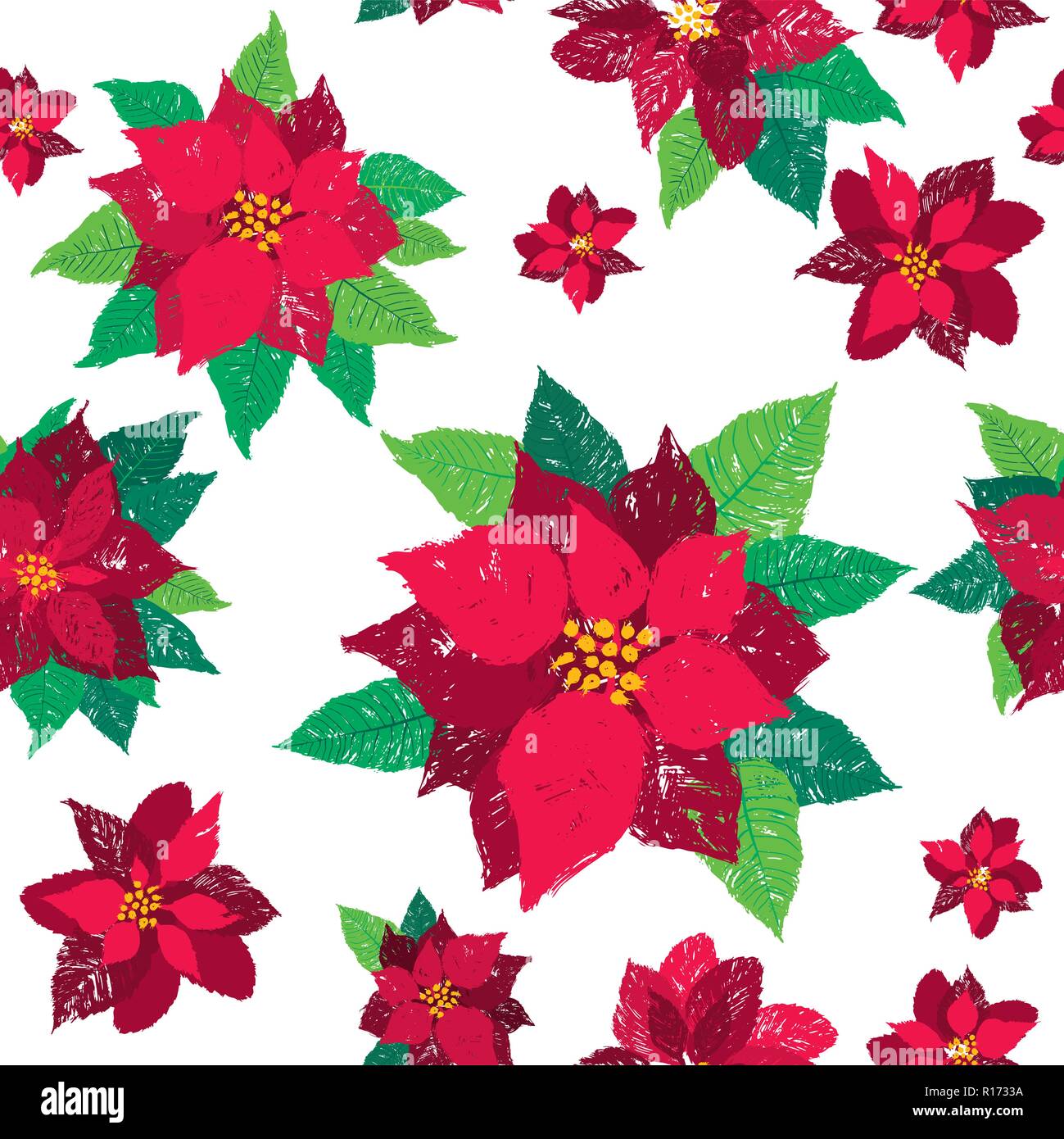 Noël vecteur modèle rouge transparente Poinsettias Illustration de Vecteur