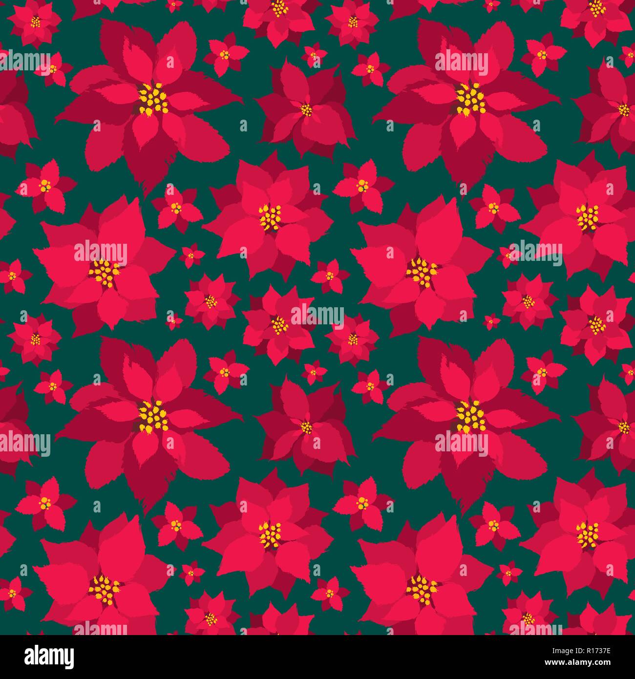 Noël vecteur modèle rouge transparente Poinsettias Illustration de Vecteur