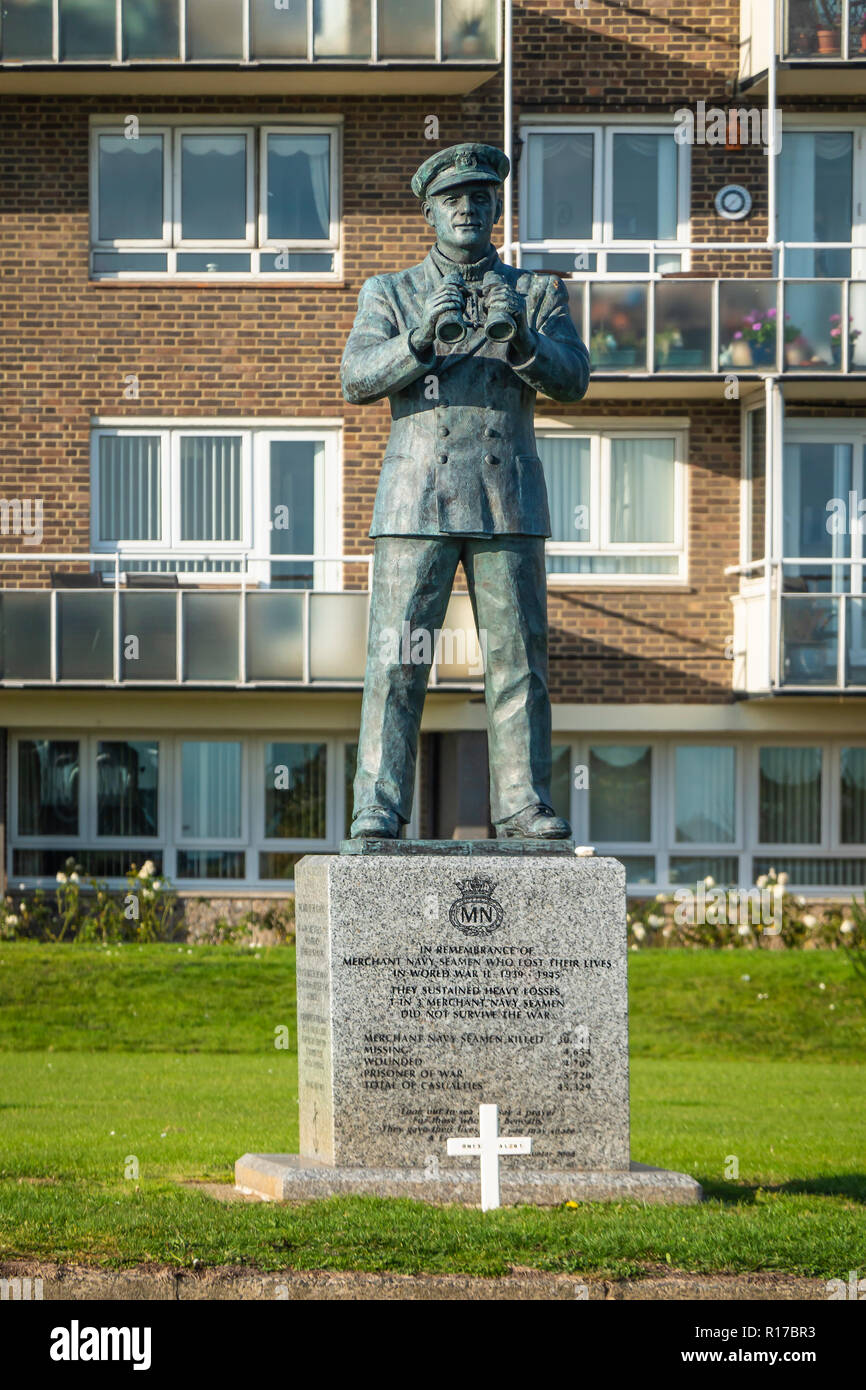 Memorial de la marine marchande,marins,guerre mondiale,2,1939 pour 1945,Dover,Front de mer,Dover Kent, Angleterre Banque D'Images