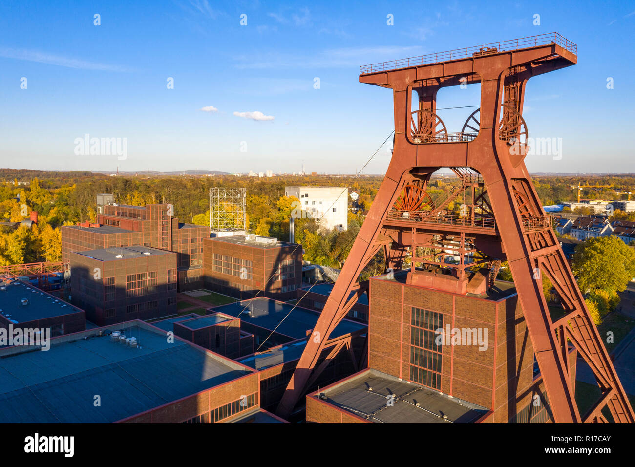 Dans la mine de charbon de Zollverein, Essen, du patrimoine mondial de l'arbre d'Échafaudage Doppelbock 12, Allemagne Banque D'Images