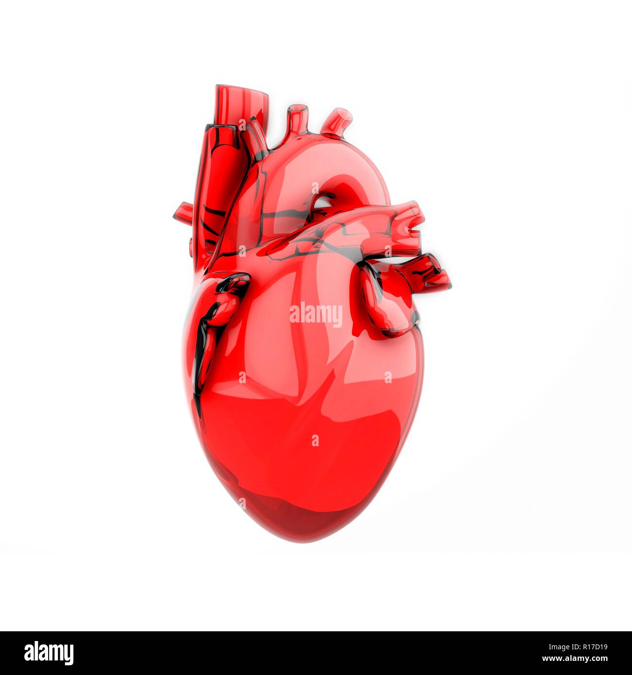 Un concept de don du sang, cœur anatomique faite par sac. 3D illustration isolé sur fond blanc. Banque D'Images