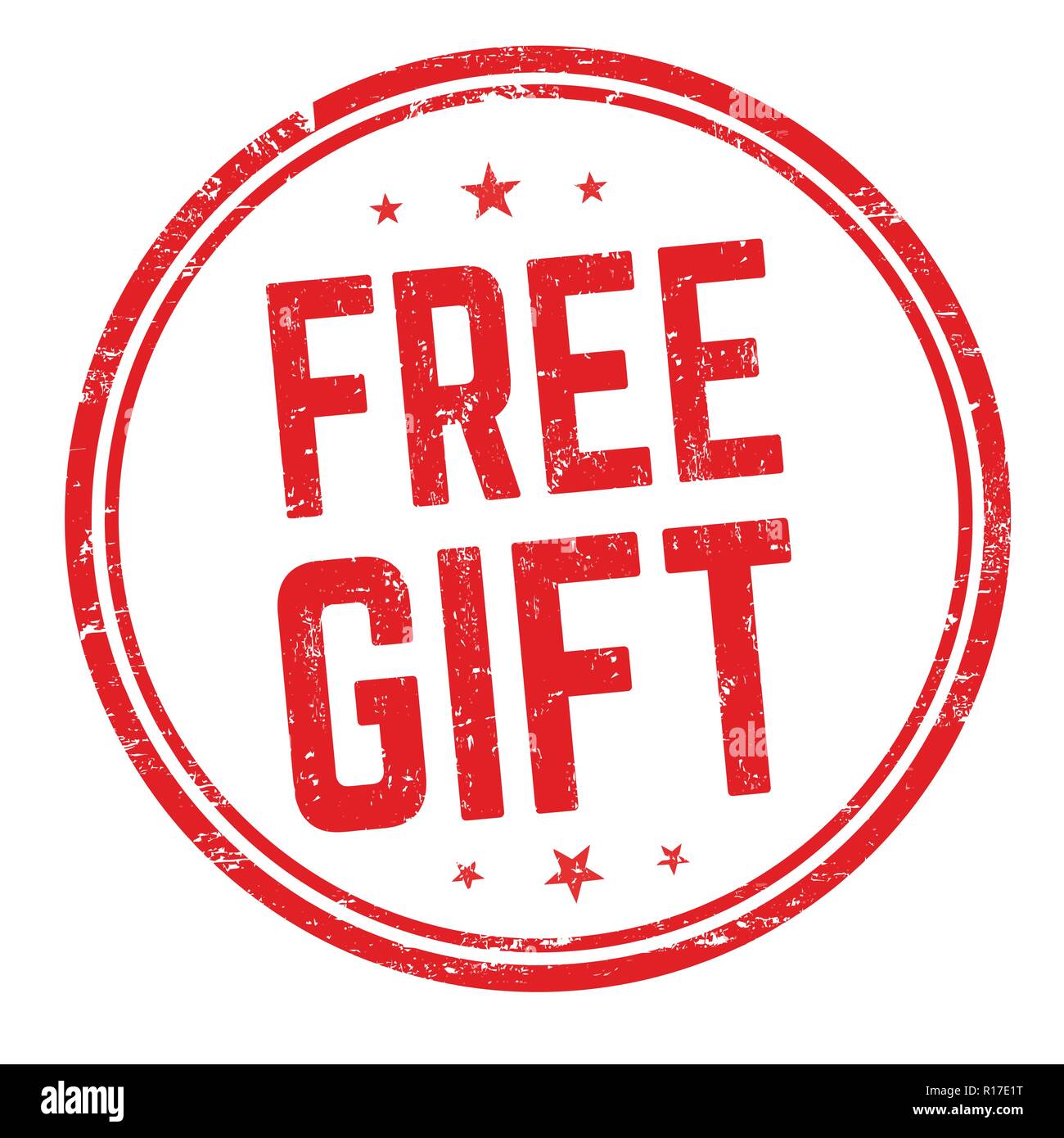 Cadeau gratuit signer ou apposer sur fond blanc, vector illustration Illustration de Vecteur
