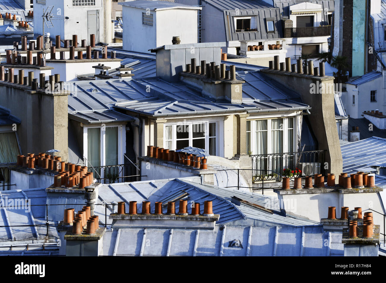 Les toits de zinc de Paris - Paris - France Banque D'Images