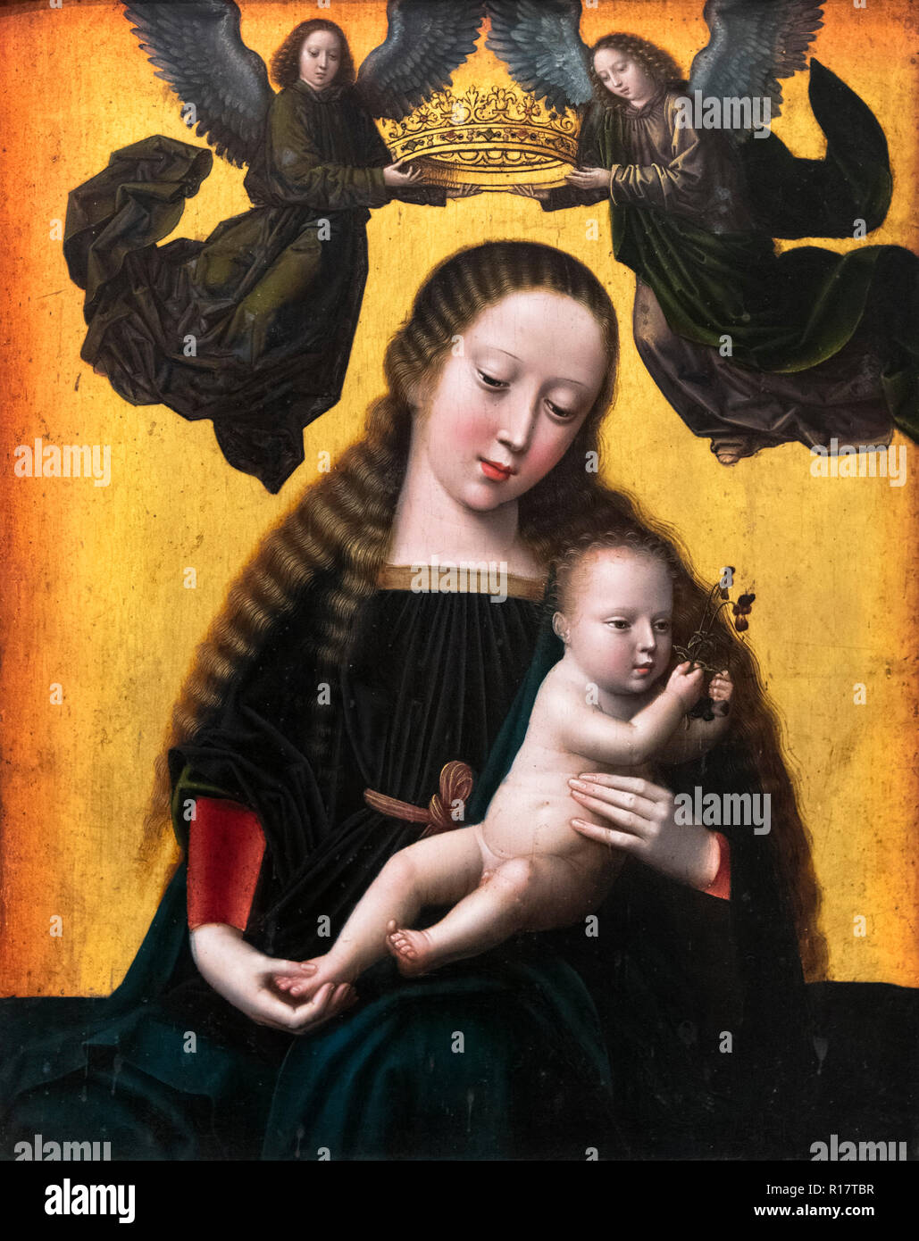 Vierge à l'enfant par Gérard David (c.1460-1523), huile sur panneau, fin 15ème siècle. Banque D'Images