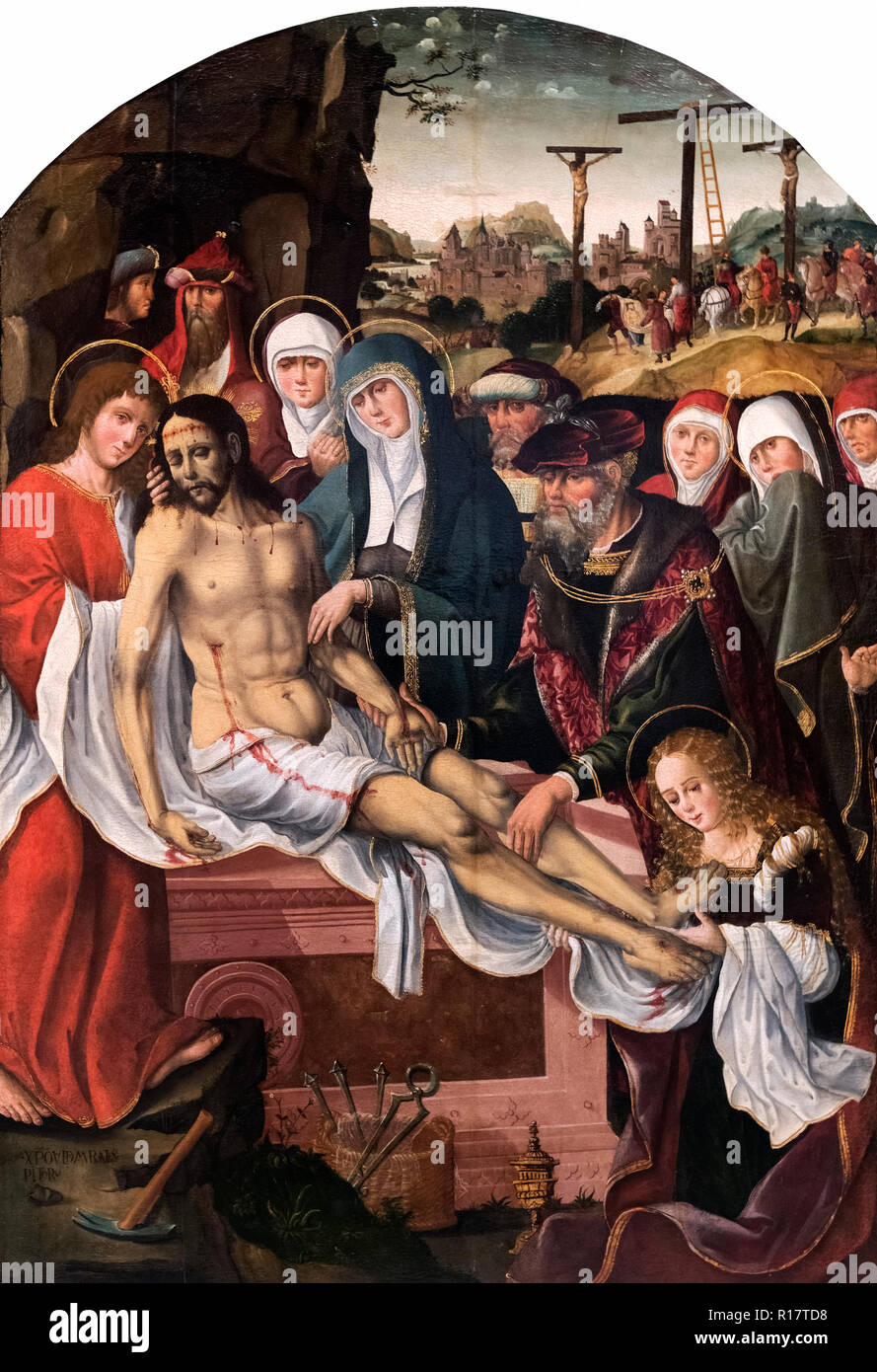 L'ensevelissement du Christ par Cristobal de Morales, c.1525. Banque D'Images