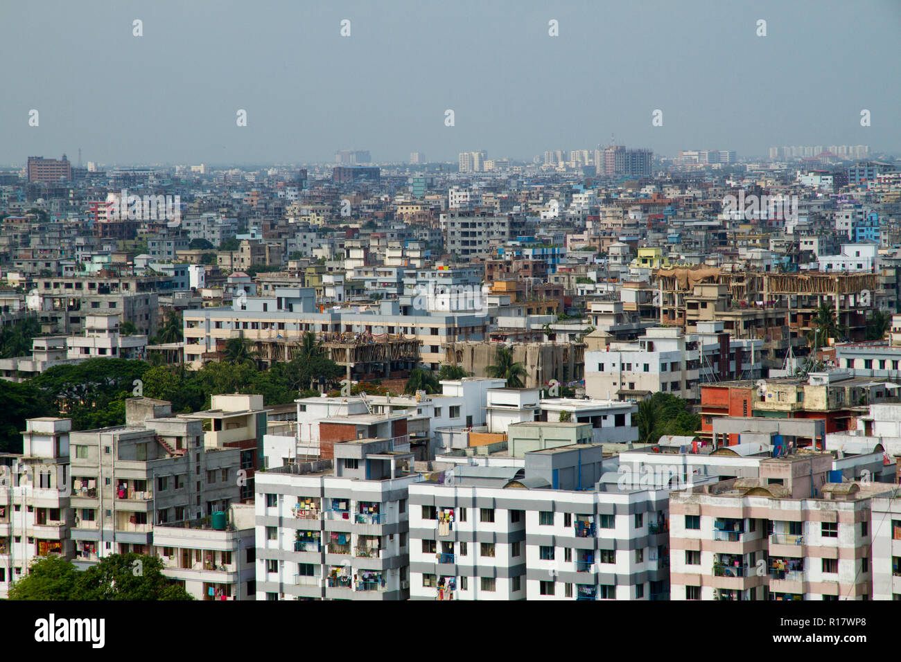 Vue aérienne de la ville de Dhaka. Dhaka, Bangladesh. Banque D'Images