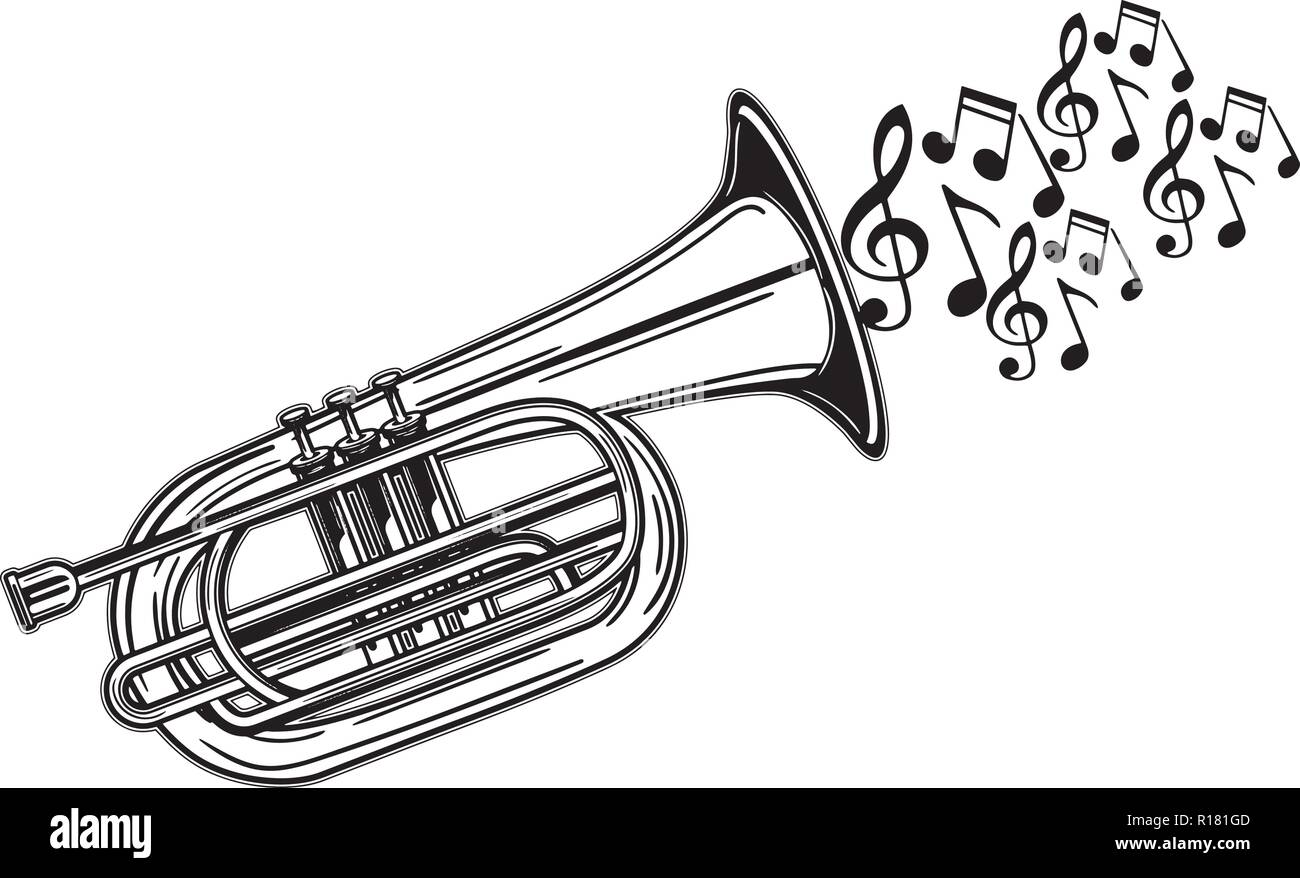Les instruments de percussion de l'équipement, événement, harmonie, trompette Banjo Illustration de Vecteur